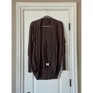 H by Bordeaux Cardigan Brown Open Front Cocoon Sweater Small